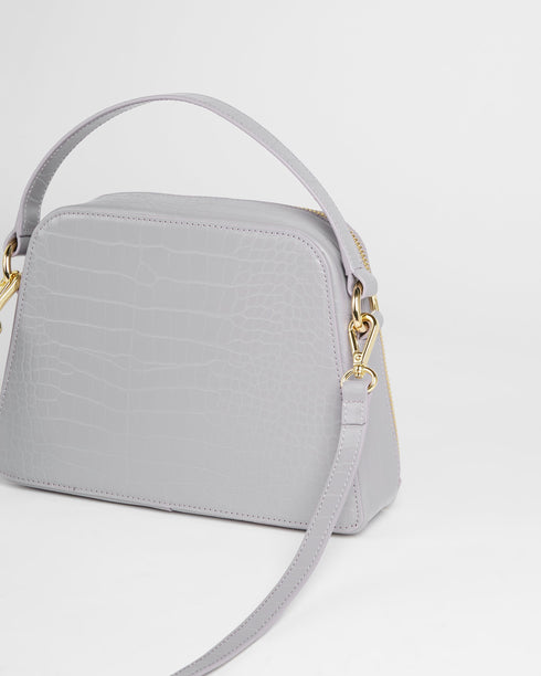 <P>Small Croc Detail Top Handle Bag</P>